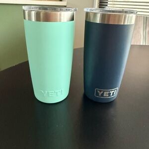10 oz. Yeti Tumbler Duo - Aqua and Dark Blue